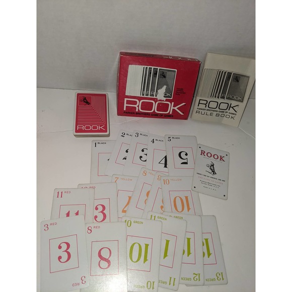 Vintage 1972 Red ROOK Card Game Parker Brothers Plastic Case Cards - Picture 1 of 7